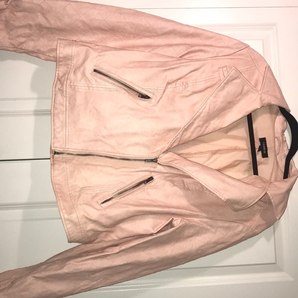 Pink leather jacket